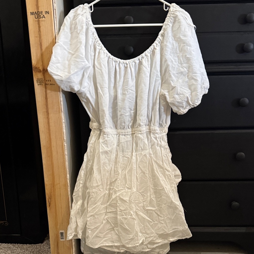 Old Navy White Puff Sleeve Mini Dress